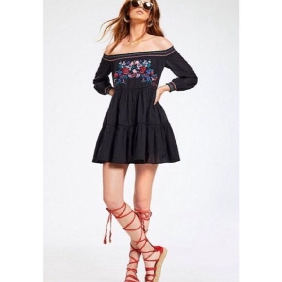 Free People Sunbeams Floral Embroidered Mini Dress - Picture 1 of 11